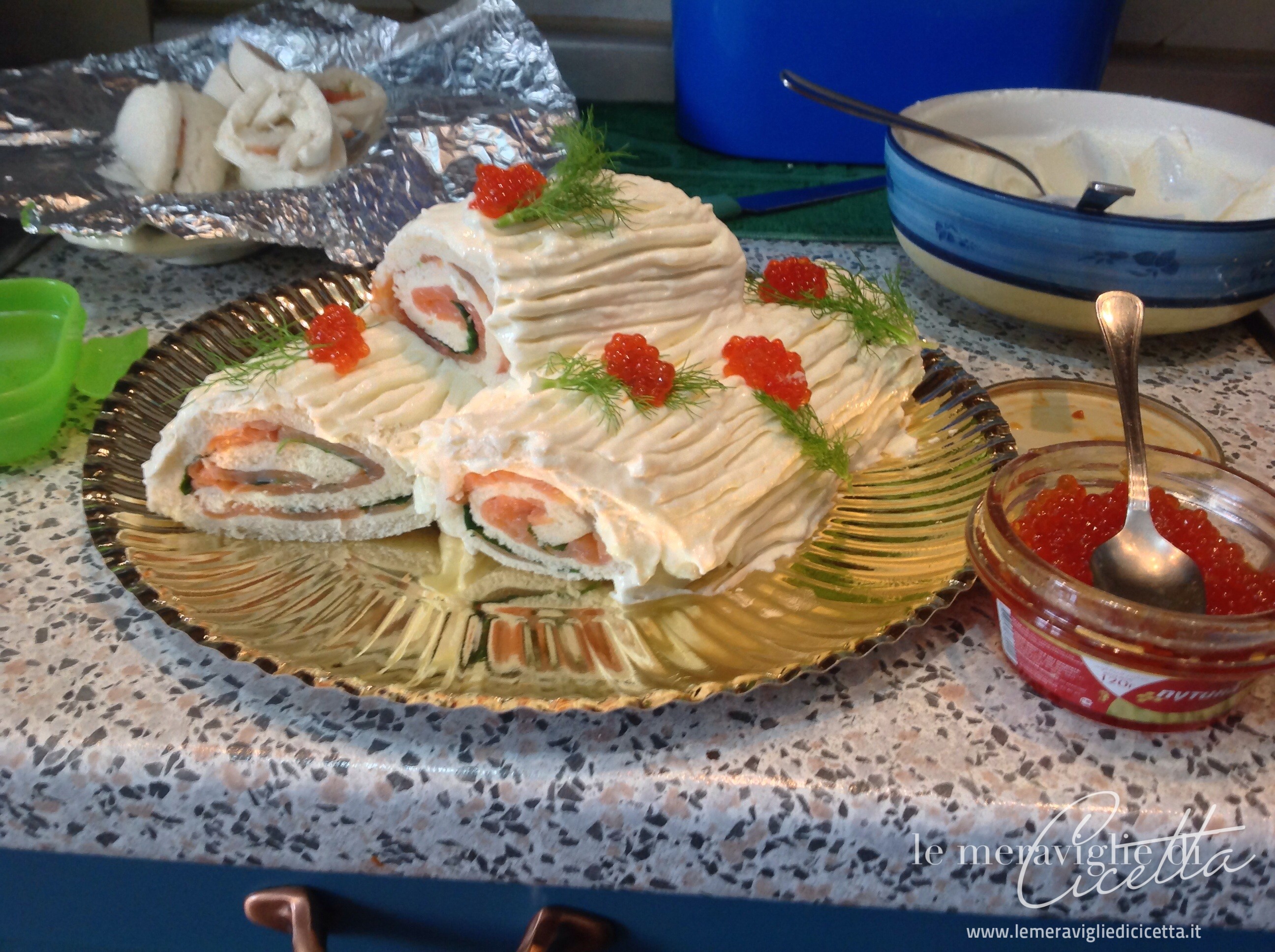 Tronchetto Di Natale Salato Di Pancarre.Tronchetto Di Salmone E Caviale Le Meraviglie Di Cicetta